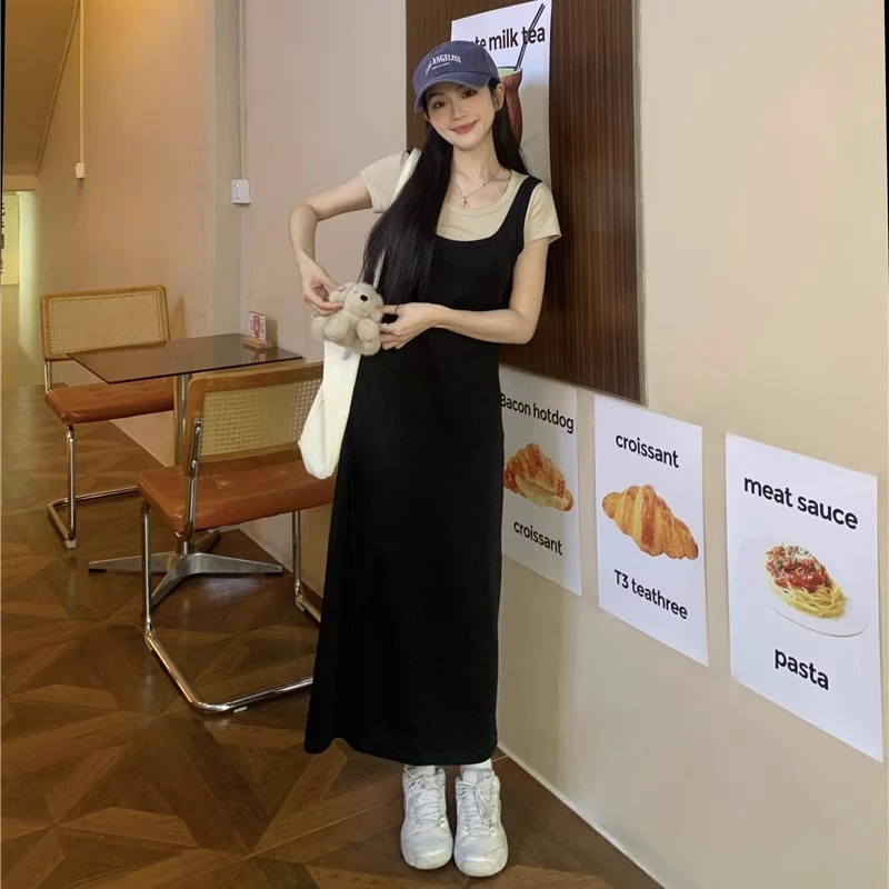 上掀式哺乳连衣裙夏季假两件莫代尔超舒服显瘦大码喂奶衣服辣妈款