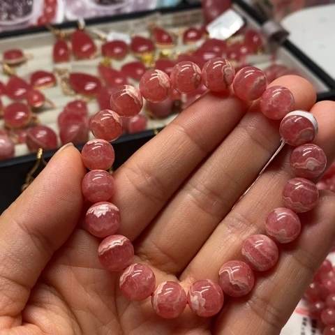 菱锰矿（红纹石）未镶嵌手串S****槑