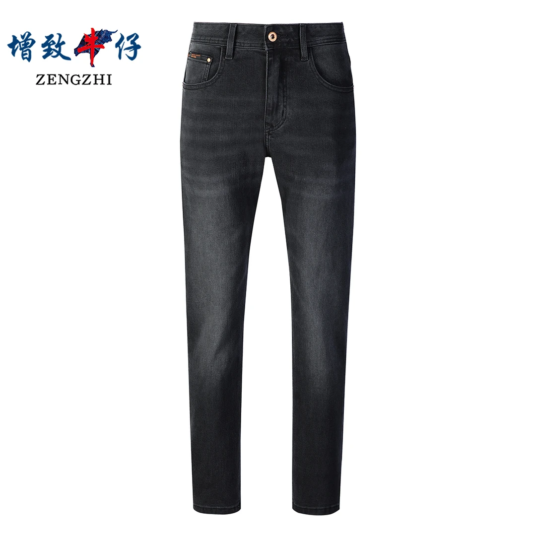ZENGZHI/增致牛仔秋冬高端灰色欧版修身小直筒男士牛仔裤J02-1