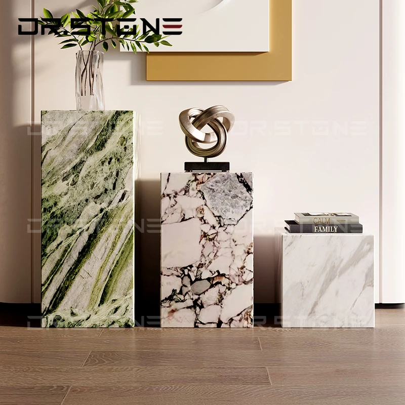 可定制天然大理石边几客厅沙发现代简约轻奢高级感花架角几玄关架