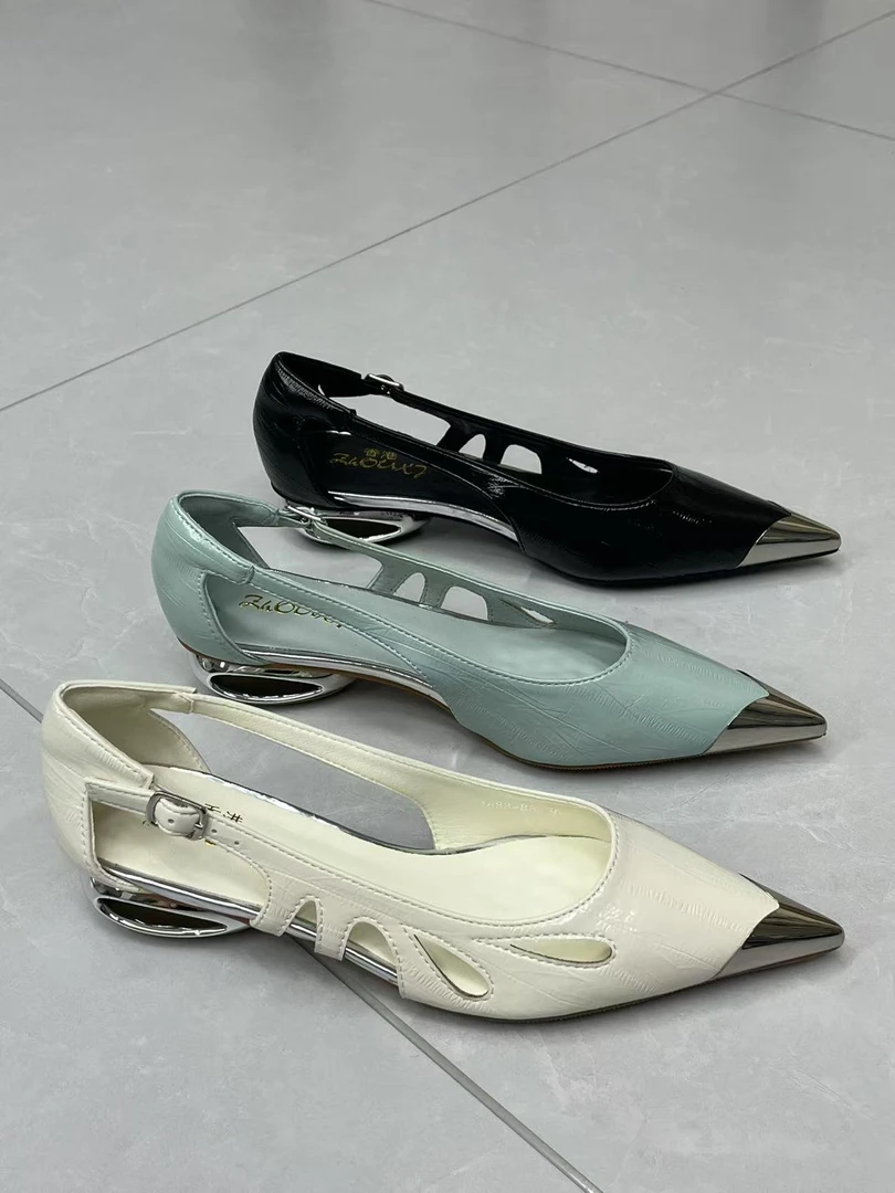 1688百搭气质尖头仙女风时尚凉鞋镂空时装凉鞋低跟春季鞋子夏季88