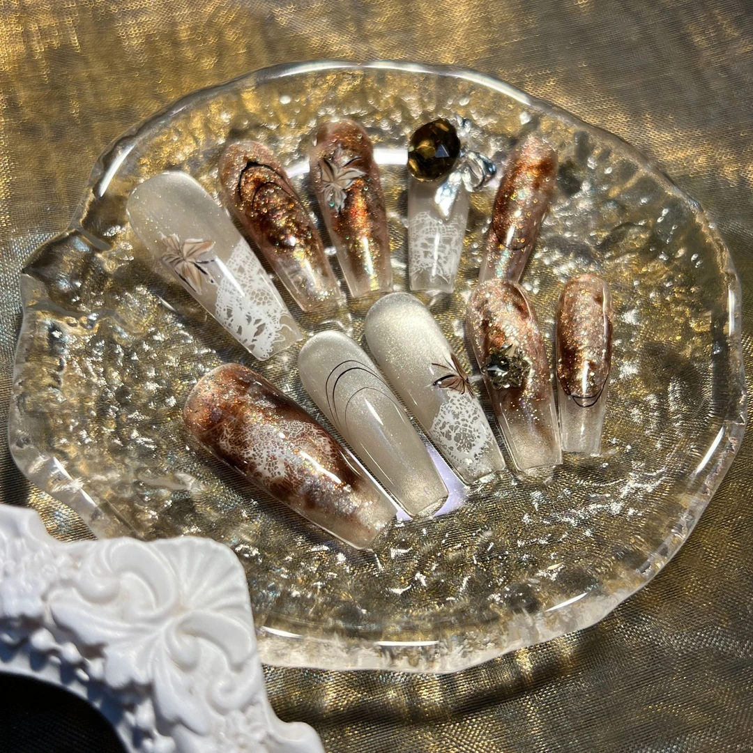 【星然纯手工穿戴甲】窗苔3.0