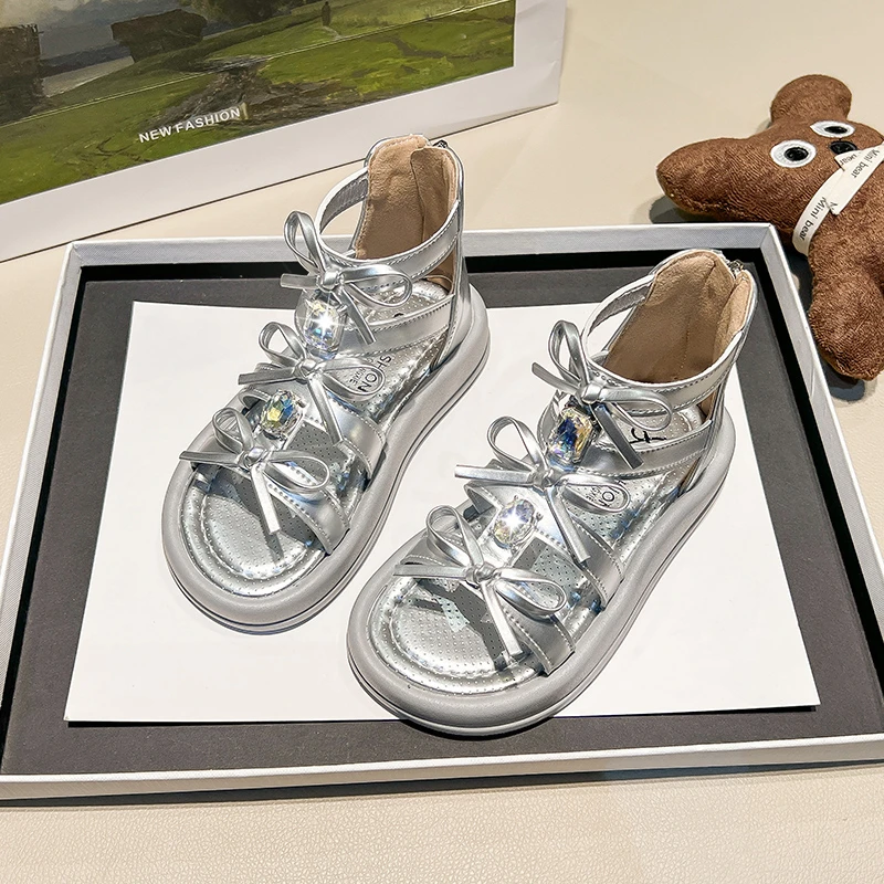 中大童鞋25夏季新款凉鞋女童休闲罗马鞋儿童沙滩鞋软底鞋子2470