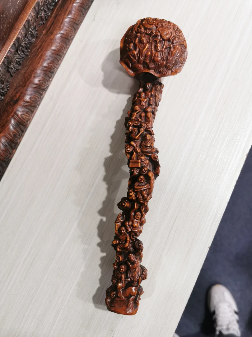 小叶黄杨十八罗汉如意摆件