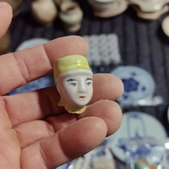 瓷片青花影青杯垫学习标本