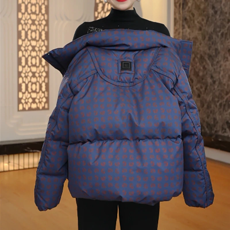 SHALLDOER 韩版时尚减龄撞色立领百搭棉服女2026冬季保暖潮流棉衣