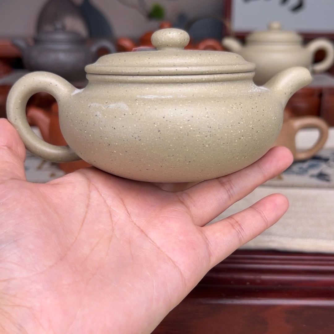 茶壶紫砂本绿扁腹240