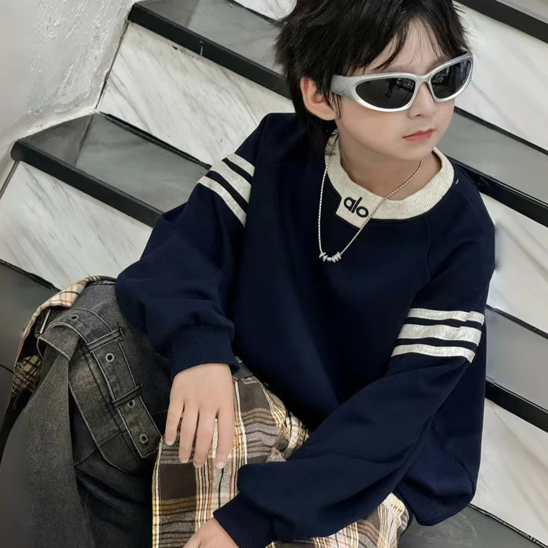 儿童春秋新款卫衣时尚百搭休闲宽松上衣中大童柔软舒适韩版