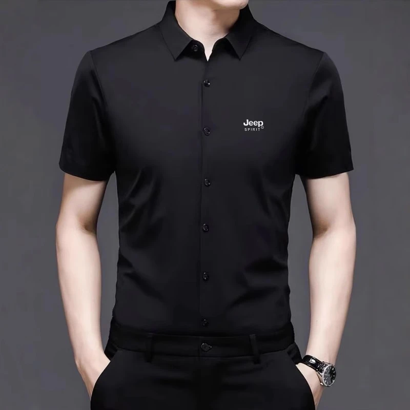【jeep spirit】男士无痕凉感冰丝衬衫短袖205