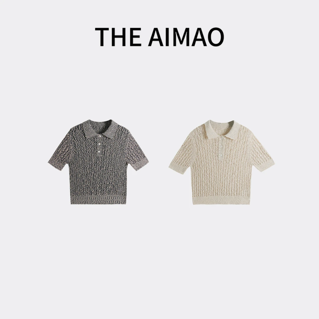 【THE AIMAO】“知识分子”定纺棉纤维立体绞花气质针织上衣XYX82142