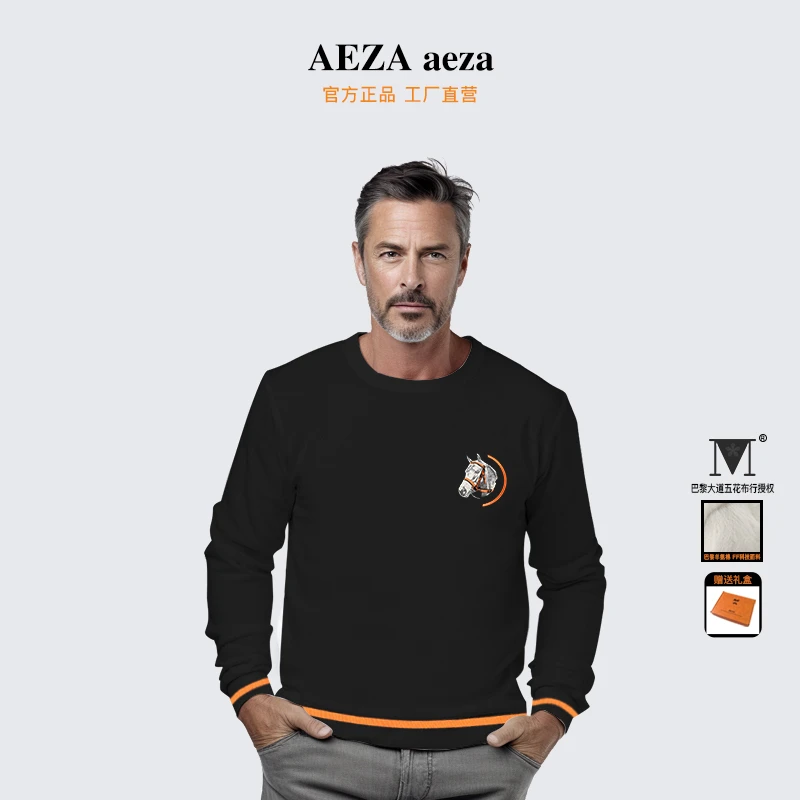 AEZA高定奢品小马头秋冬加绒男士设计卫衣 AET443H