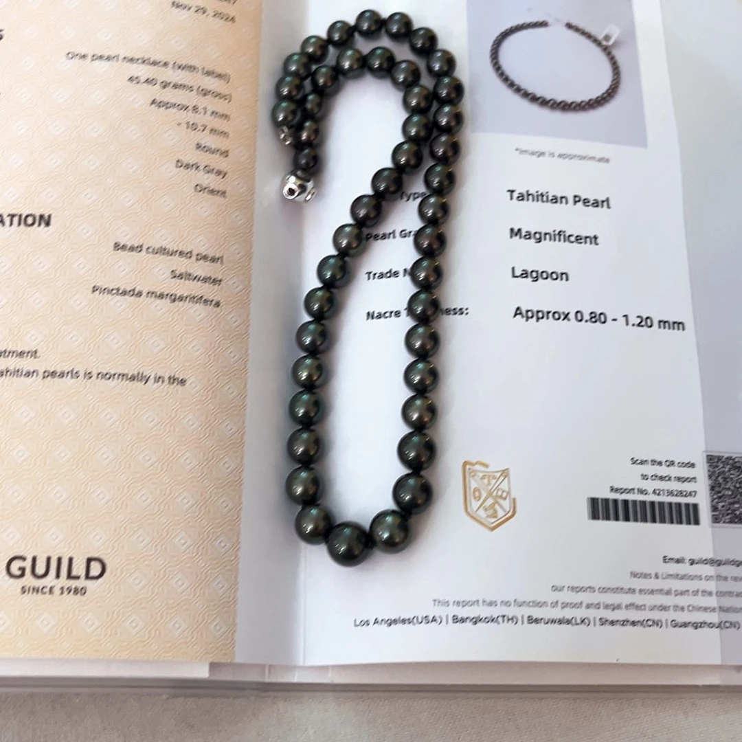 撒***忆未镶嵌海水珍珠颈饰拉贡8.1-10.7大证