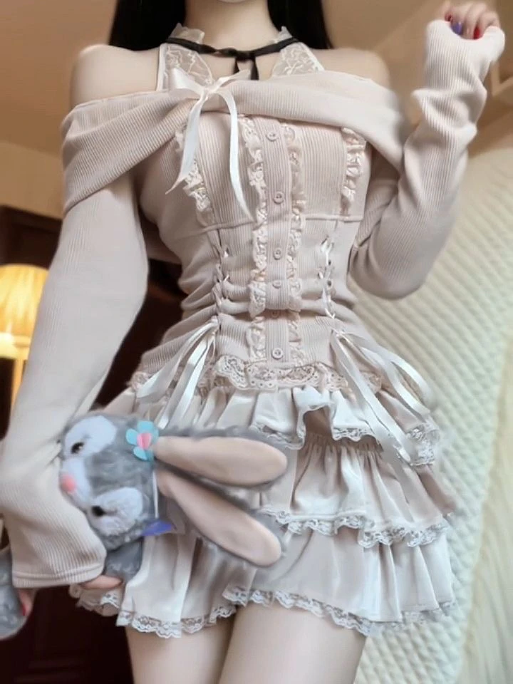 时尚套装秋冬洋装吊带裙学生秋季ol萝莉甜美软妹辣妹服装jk