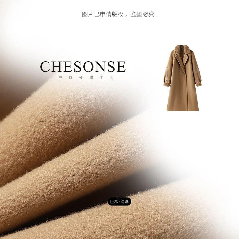 外套女【时光画布】高端赫本复古设计师款双面呢大衣175-50