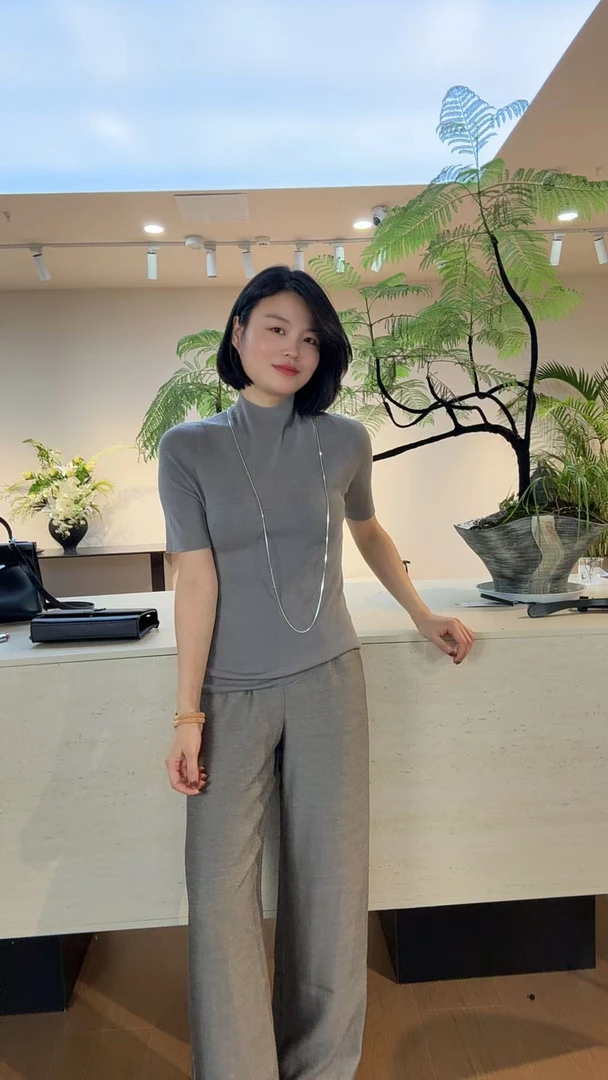 TANTAN 百搭显瘦短袖弹性羊毛衫2378