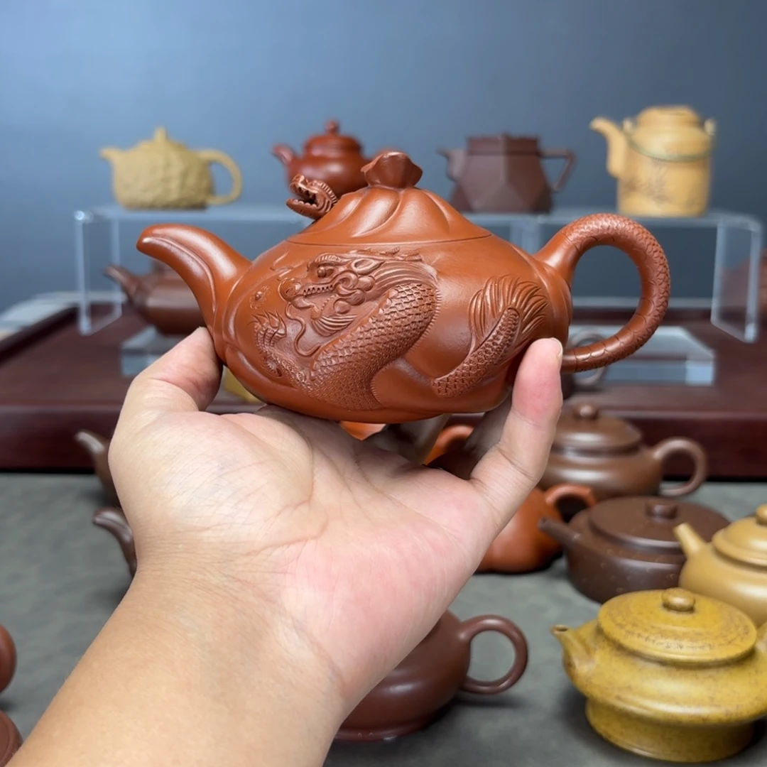 农***哥茶壶紫砂鱼化龙300CC朱泥