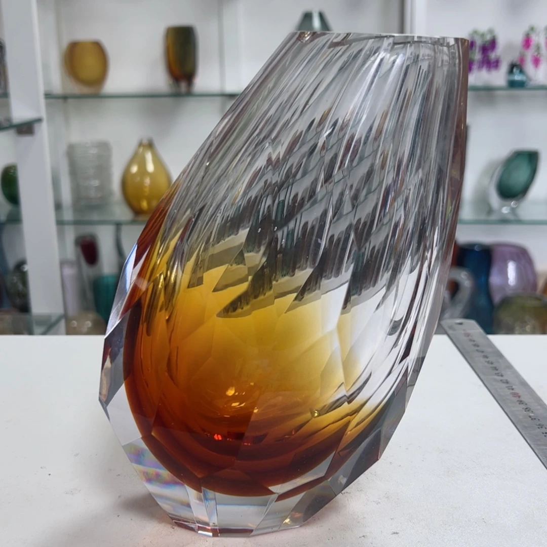 幻彩琉璃花瓶花器纯手工制作高度23