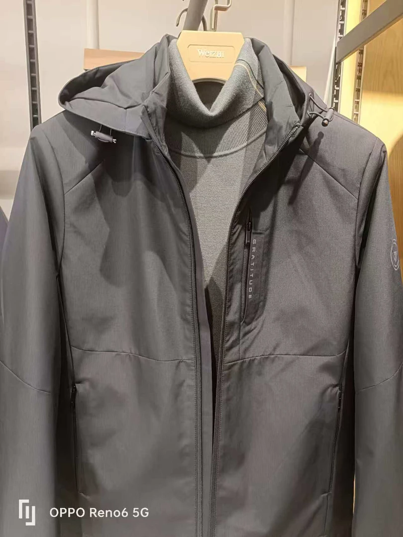 连帽工装夹克休闲短款冲锋衣男款薄棉衣