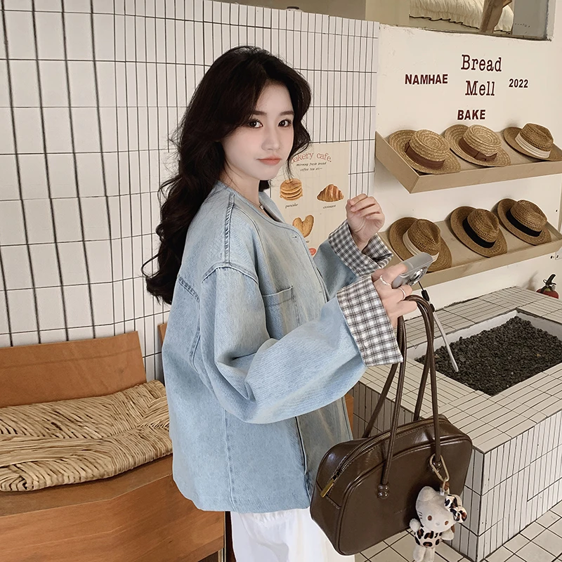 蓝色街头甜酷风设计感牛仔外套女2025春季新款超好看时髦炸街夹克