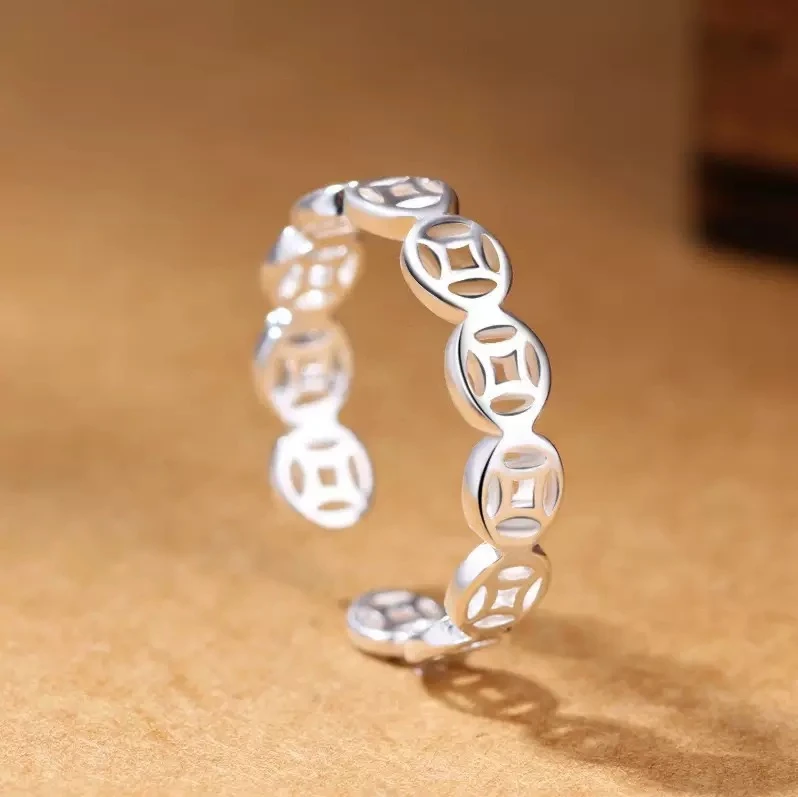 足银戒指 【足银999清货福利专享】钱币开口戒指