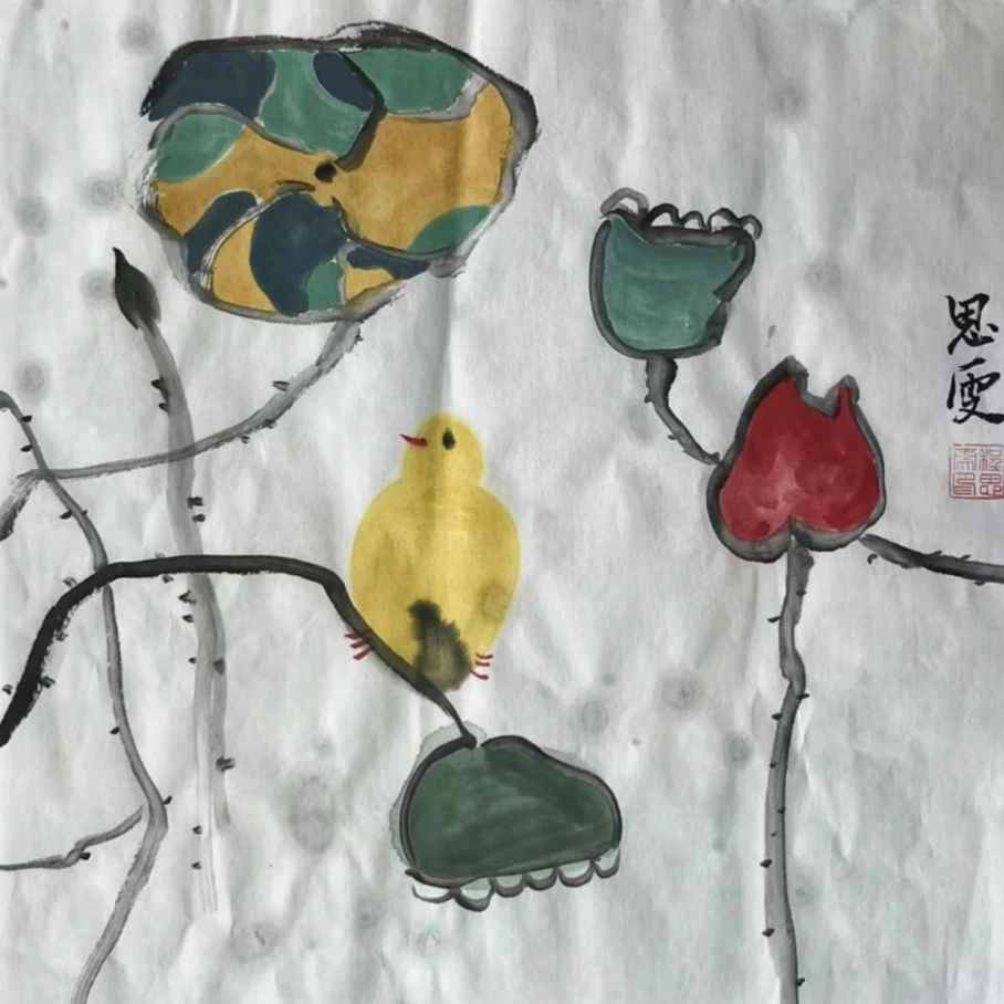 张大风艺术馆  程思雯手绘抽象画CC25 35X35