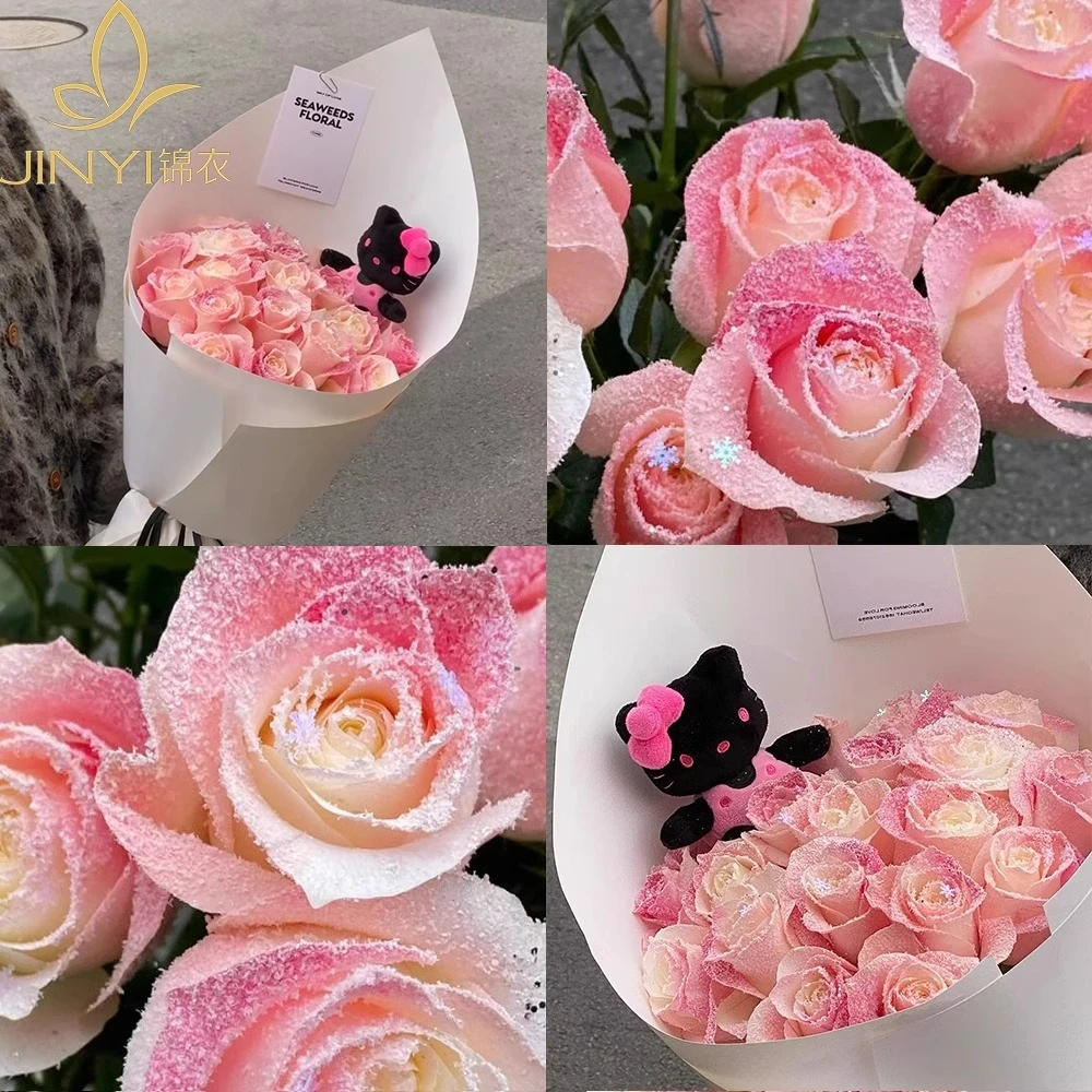 锦衣 圣诞新品 草莓冰沙玫瑰 花艺喷胶雪粉手工diy装饰材料资材