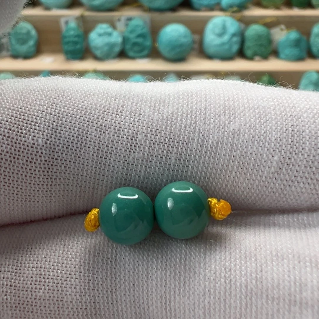 未镶嵌绿松石圆珠6.7mm