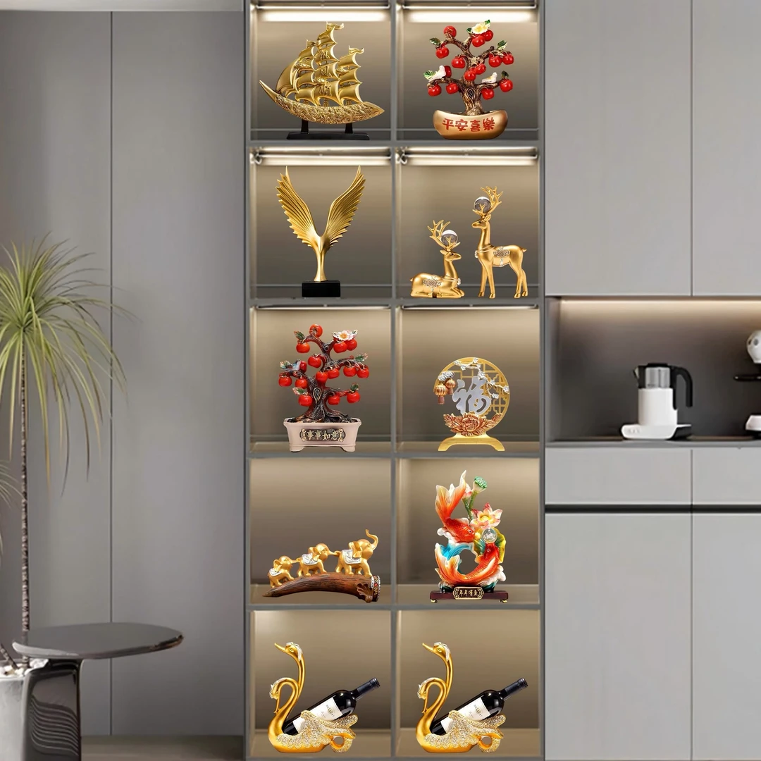 一站式解决新中式新家热销高档组合套组家居玄关酒柜电视柜摆件