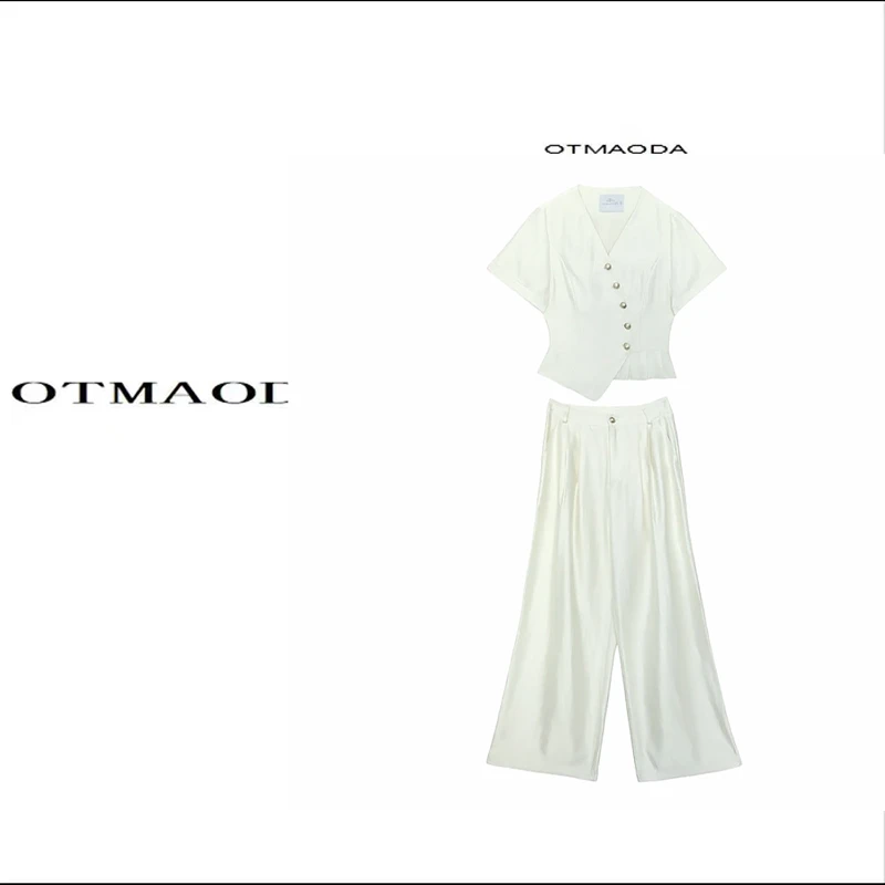 【南瓜定制】千金风西装时尚套装上衣高腰极简风气质白色套装女士