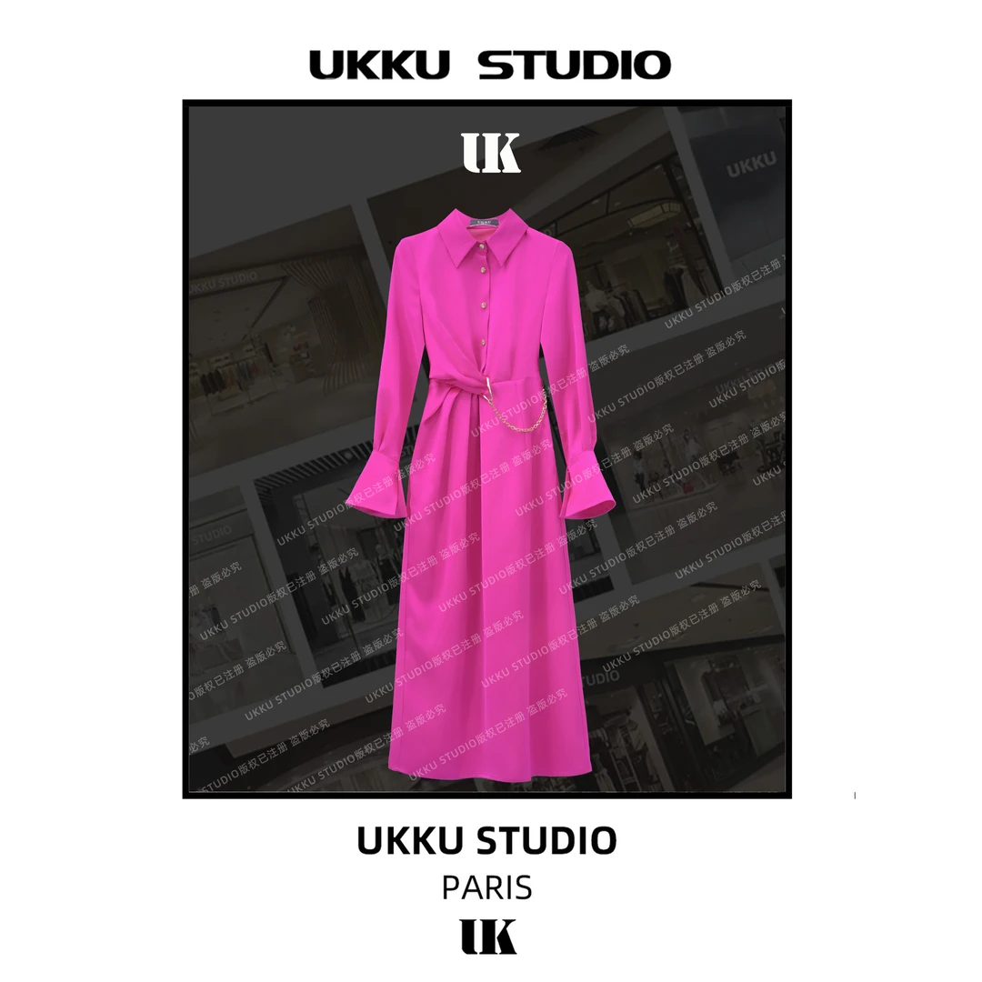 LILI【UKKU STUDIO】早秋茶歇法式长款气质风时尚女装连衣裙512669