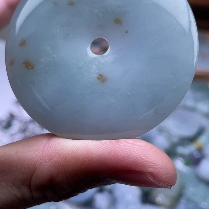 翡翠银S925镶嵌颈饰平安扣