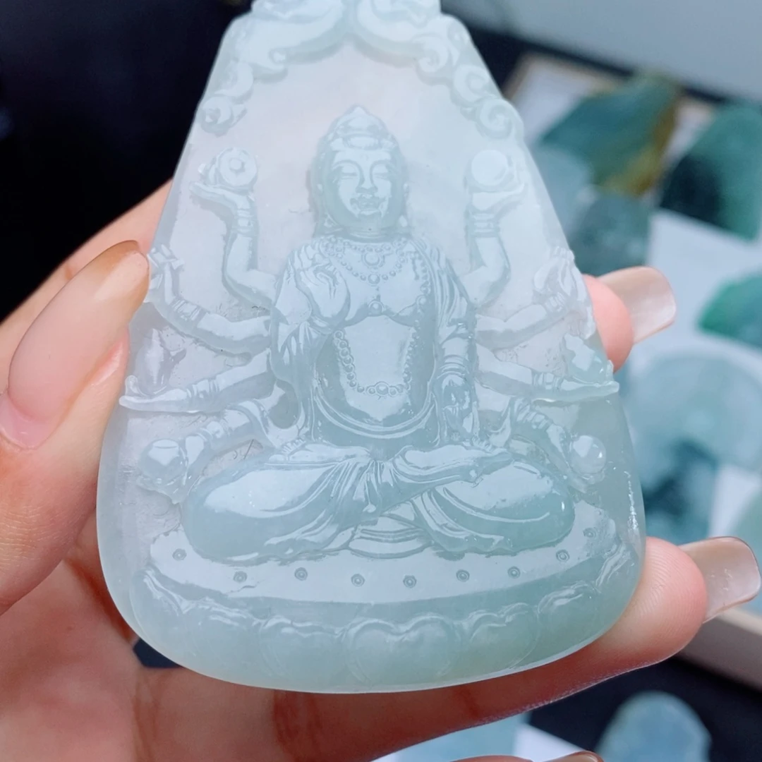 定制翡翠未镶嵌毛货翡翠挂件