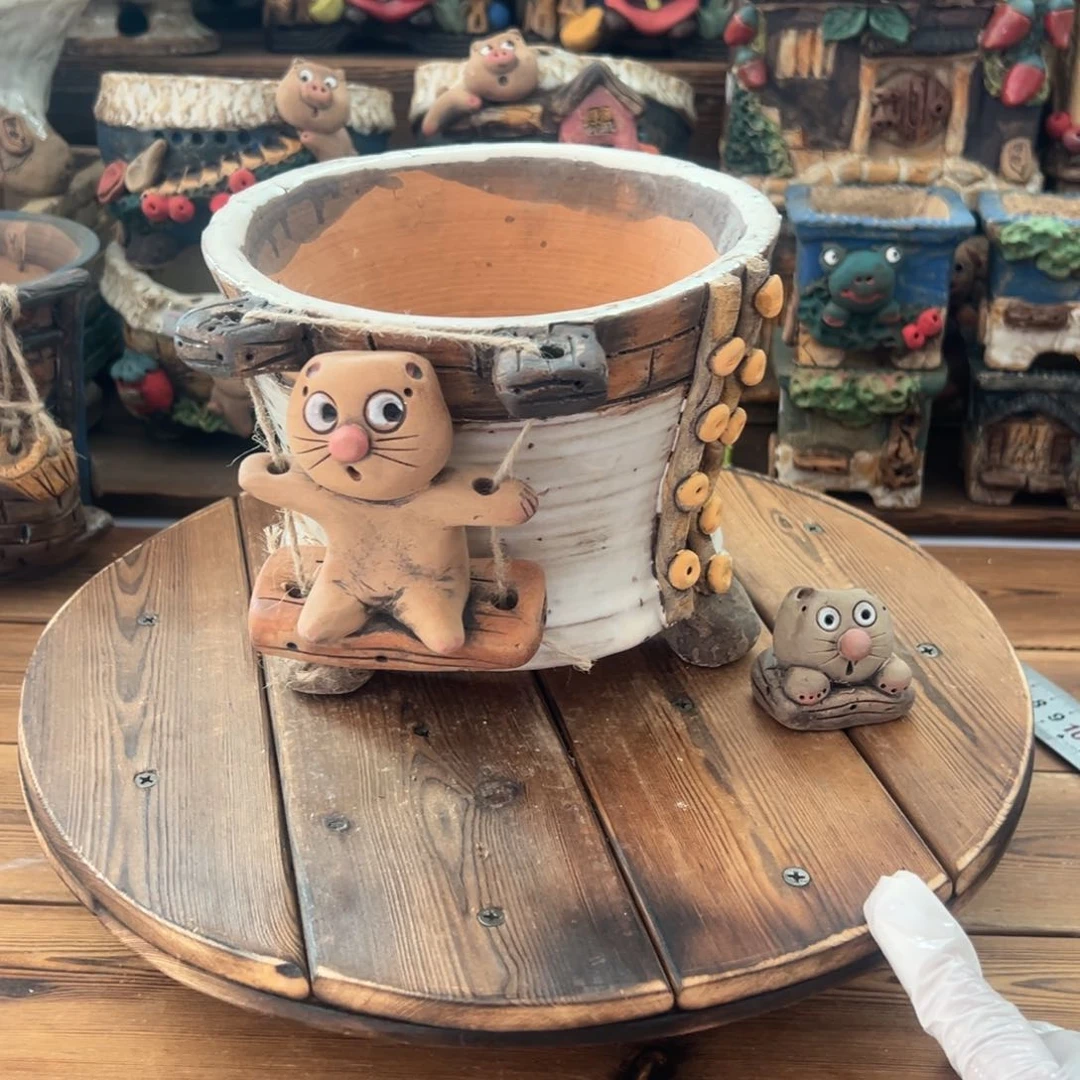 红陶嘻哈多肉花盆