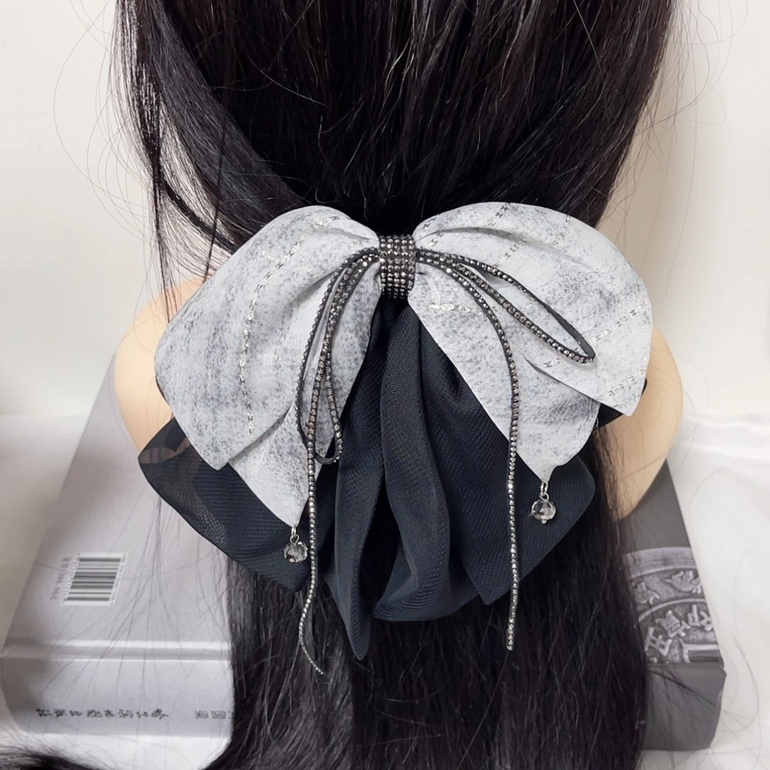 皮质非金属高货蝴蝶结发夹