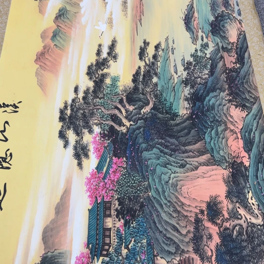 秋***月国画QC原创横山水作品！带证书！限购一单