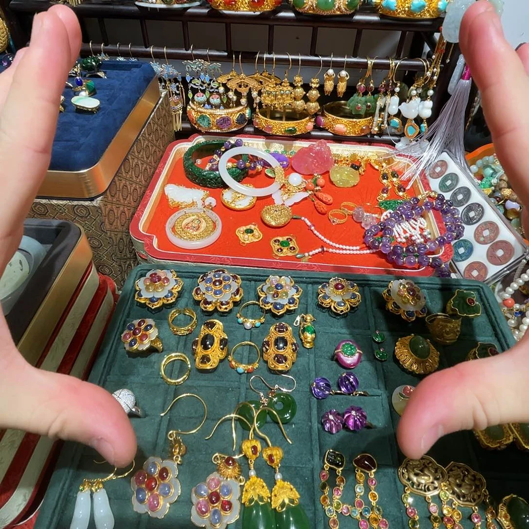 和田玉18K金镶嵌手镯