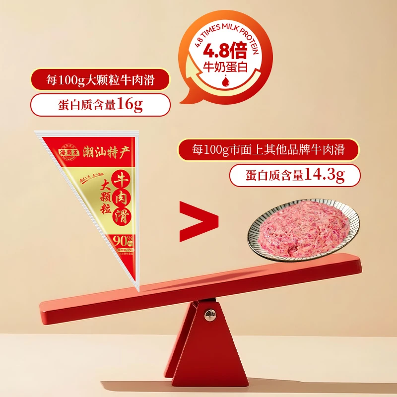 海霸王大颗粒牛肉滑150g关东煮火锅涮涮锅冒菜食材配菜