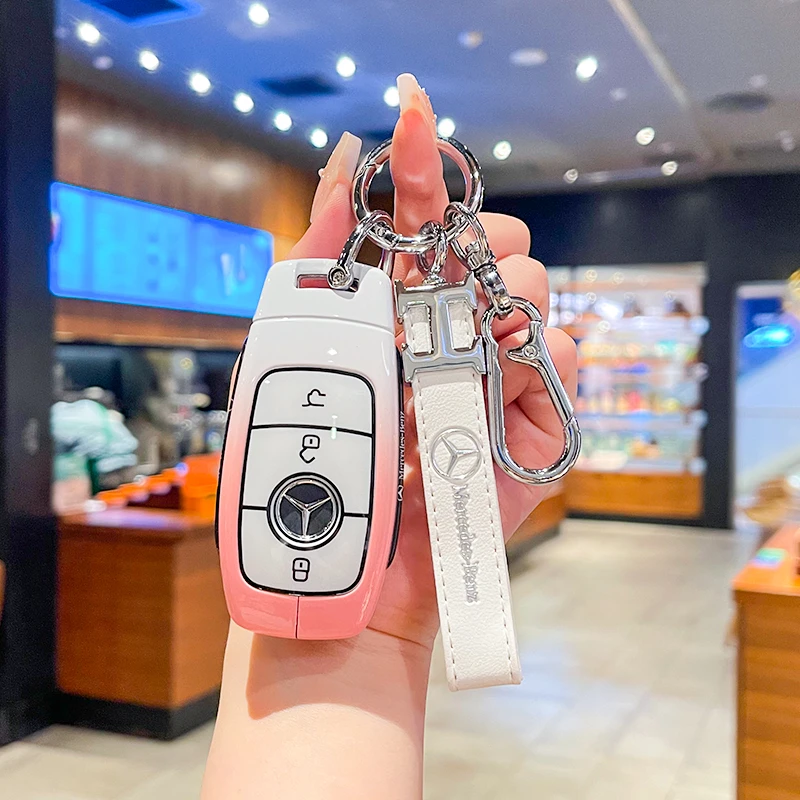 适用于奔驰钥匙壳E级C级GLB/GLE/GLC300L/C260/E300L车金属钥匙包