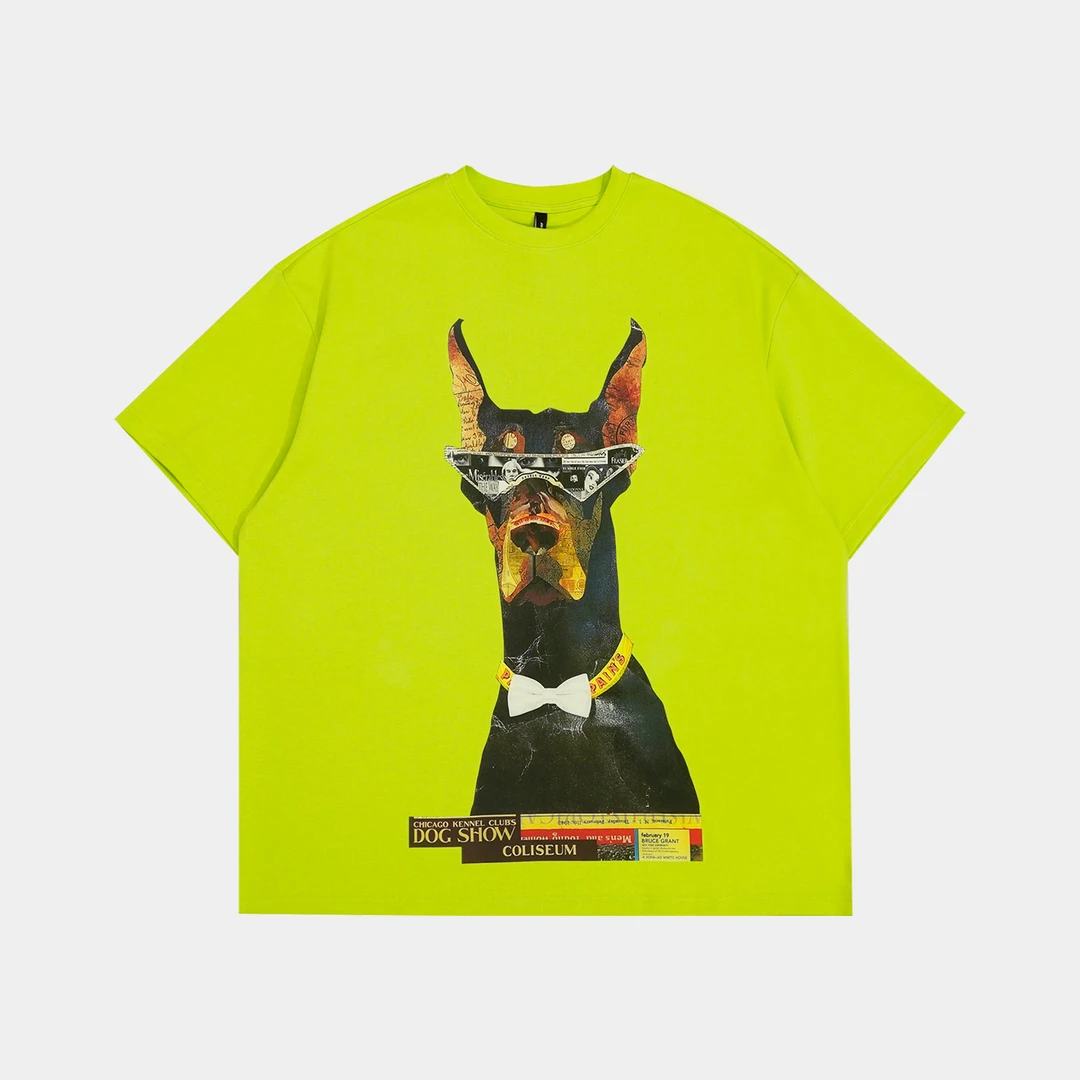 【上新】GGAHOLIDAY夏季宽松潮流百搭美式设计感绿色短袖T恤-152550