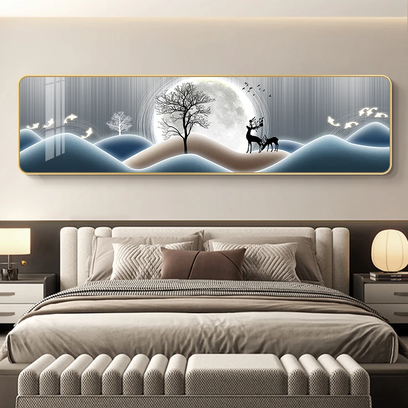 K07星空麋鹿现代装饰画装饰挂画高级感墙面卧室壁画