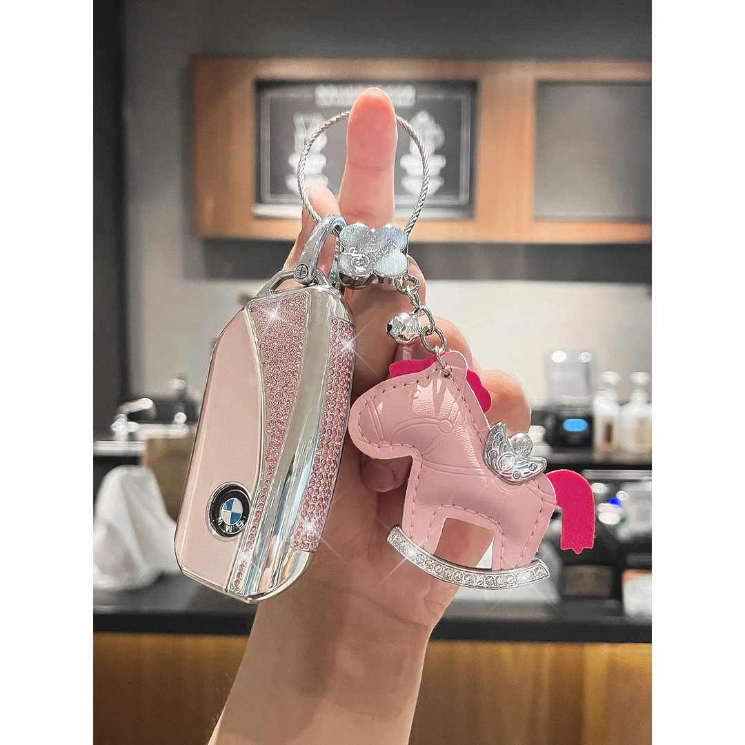 适用宝马钥匙套25款新5系3系330li车iX3X5X6X2X1X7系高档壳扣女士