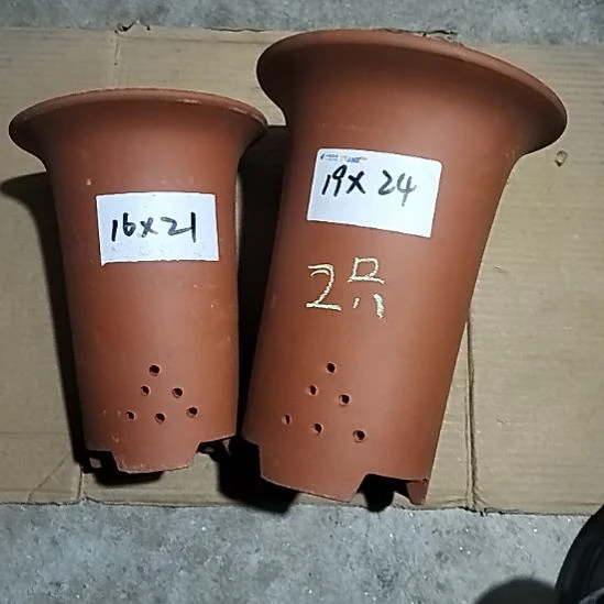 紫砂红泥兰花盆两个