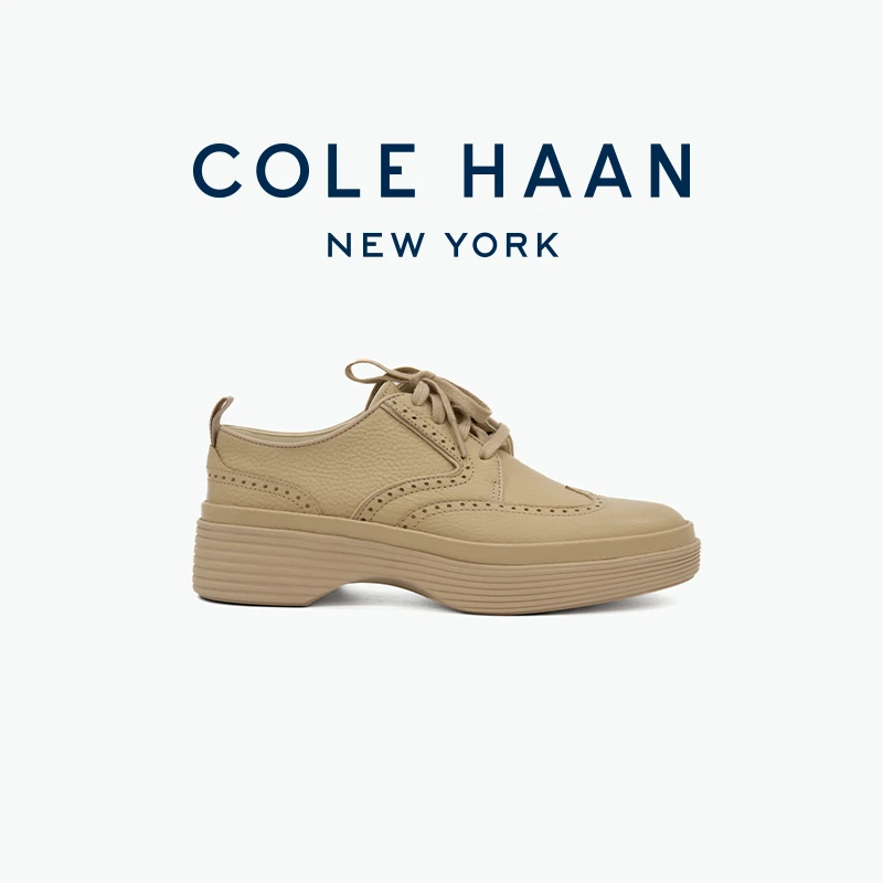 Cole Haan/歌涵25新款女鞋牛津鞋皮革休闲鞋厚底鞋增高皮鞋W34243
