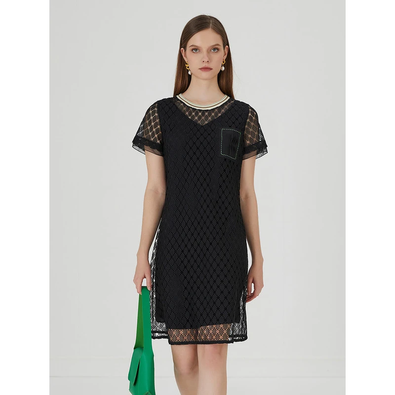 【小北专属】莱芙艾迪儿短袖连衣裙1E2L93138