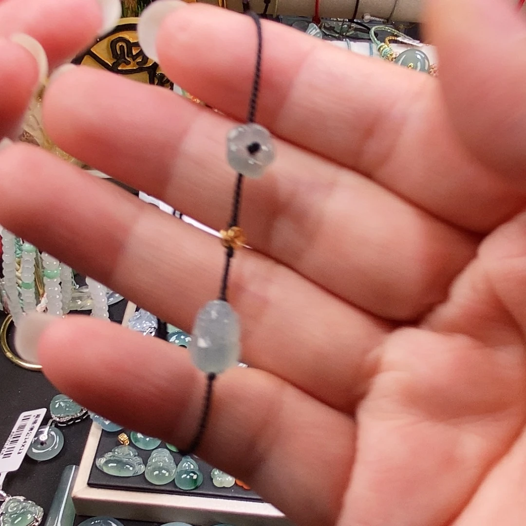 翡翠未镶嵌颈饰貔貅小花手绳15