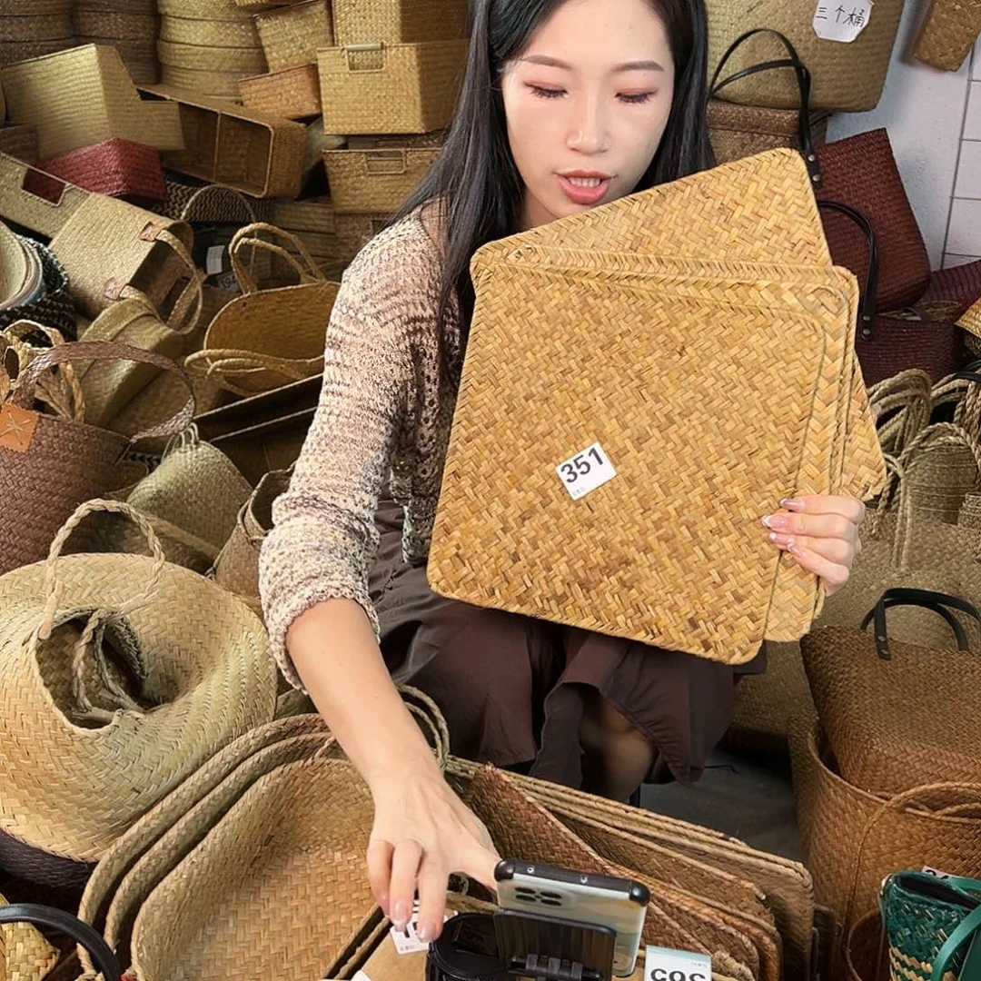 编织带草编包/草编收纳盒微瑕疵