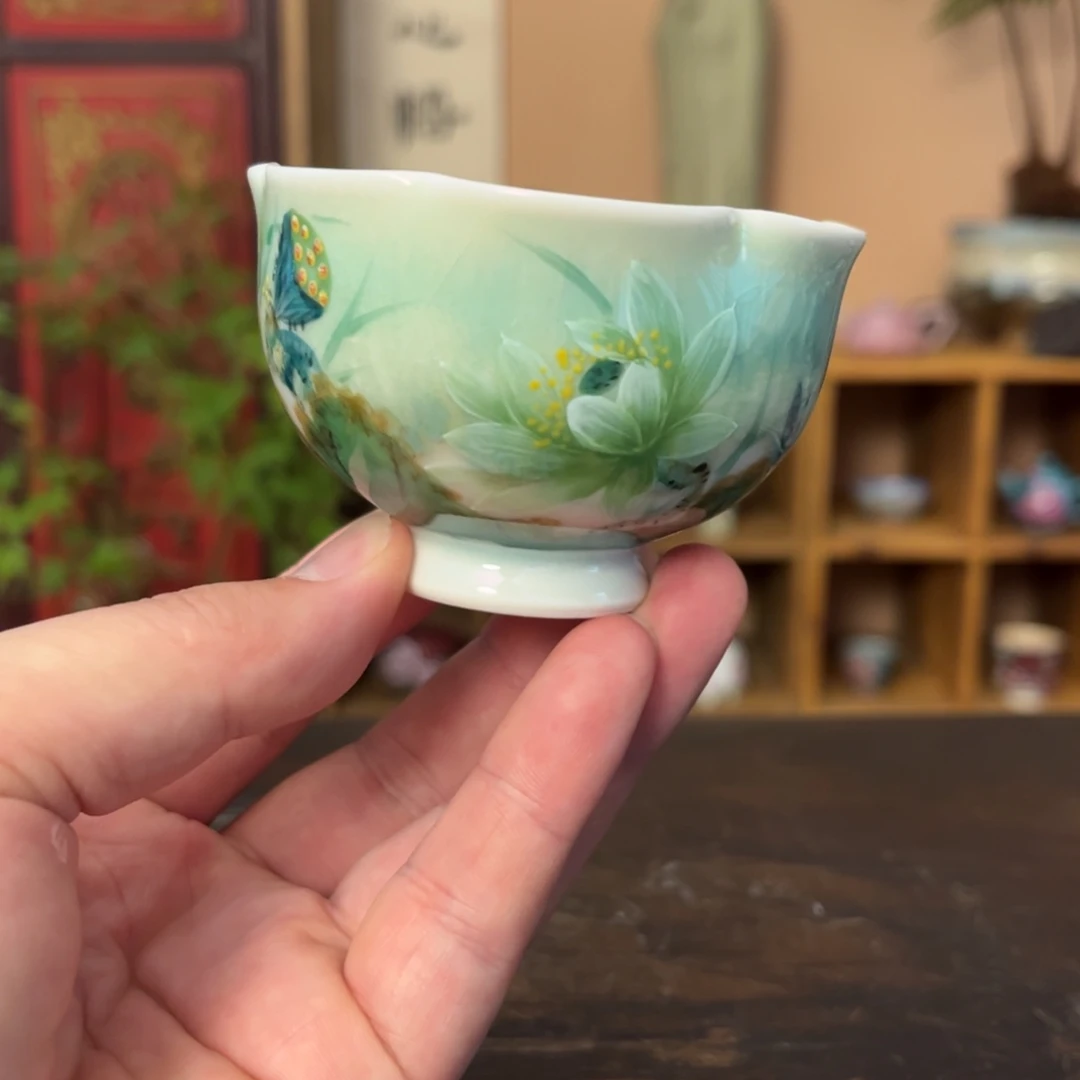 杯柴烧纯手工手绘陶瓷