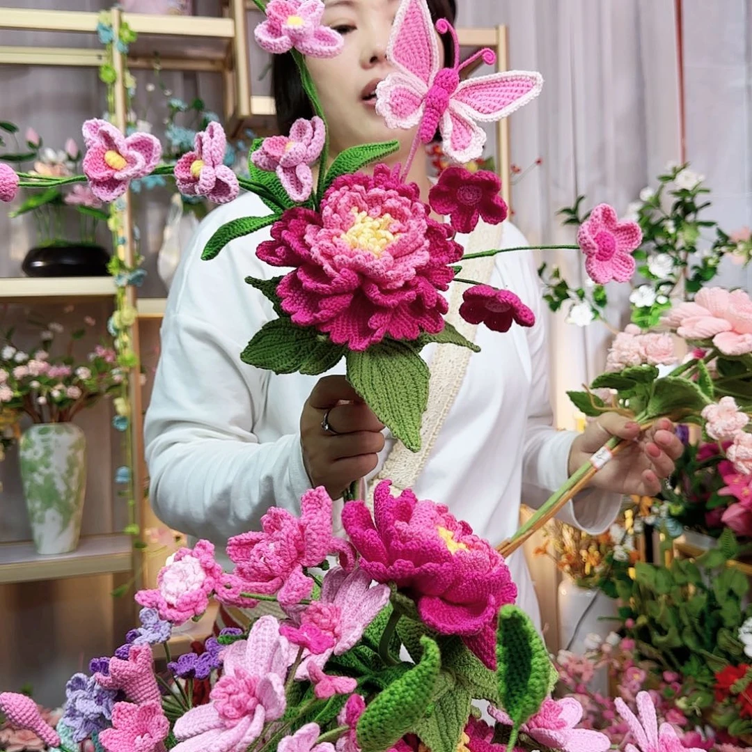 纯手工钩织手工钩织设计花束