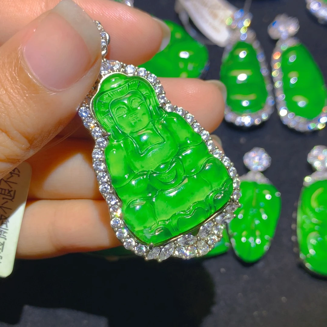 翡翠银S925镶嵌颈饰