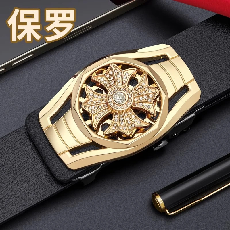 英皇保罗男士皮带时来运转新款无牙自动扣腰带商务休闲年轻人裤带